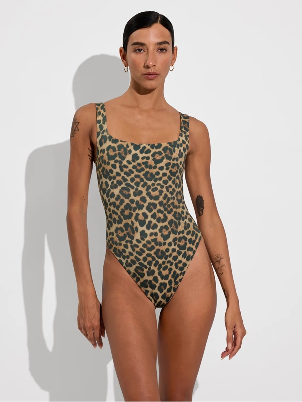 Friday X Loeffler Randall One Piece Brushed Leopard Swimsuit Size Medium NWOT